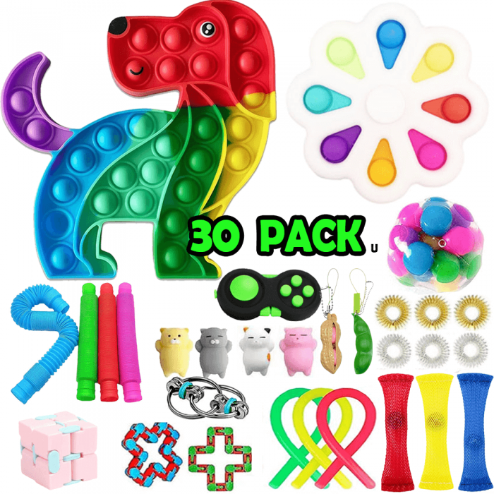 UTGATT5 - 30 Pack Fidget Toy Set Pop it Sensory Toy fr Vuxna & Barn (U)