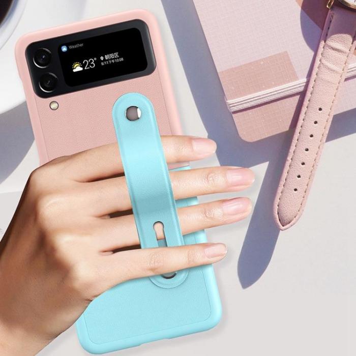 A-One Brand - Galaxy Z Flip 4 Skal Wrist Band Kickstand - Rosa
