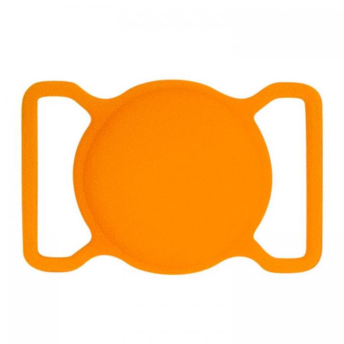 UTGATT1 - Silicone Pet Dog Cat Collar Skal Apple AirTag - Orange