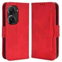 A-One Brand - Asus Zenfone 9 Plånboksfodral PU Läder - Röd