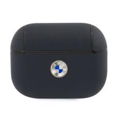 BMW - BMW Äkta Läder Silver Logo Skal AirPods Pro - Navy