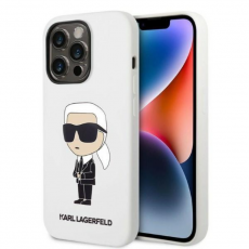 KARL LAGERFELD - Karl Lagerfeld iPhone 14 Pro Skal Silicone Ikonik - Vit
