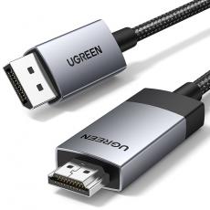 Ugreen - UGreen Kabel DisplayPort Till HDMI 1m - Grå