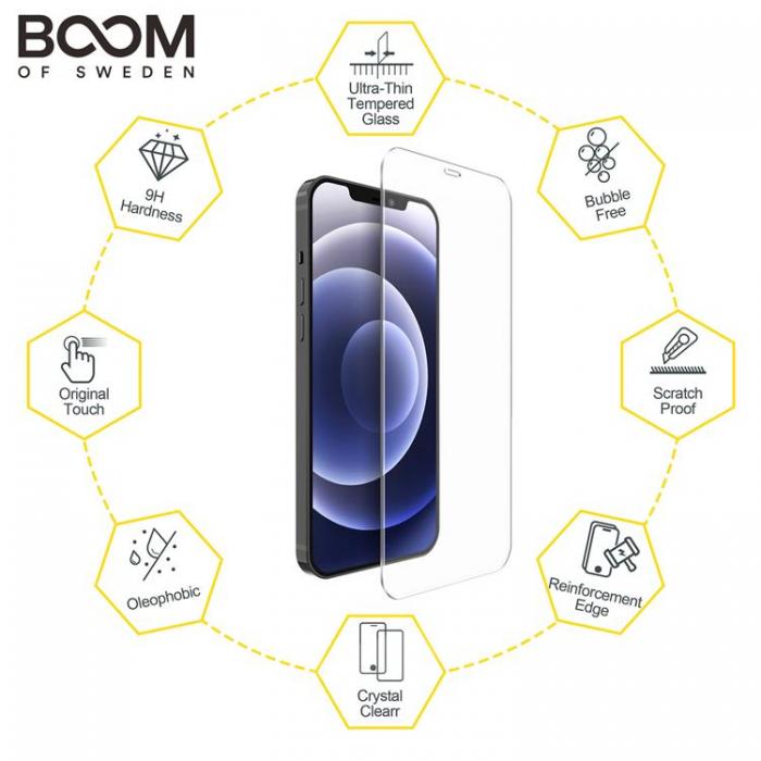 UTGATT1 - BOOM - Flat Glass Skrmskydd - iPhone 12 & 12 Pro