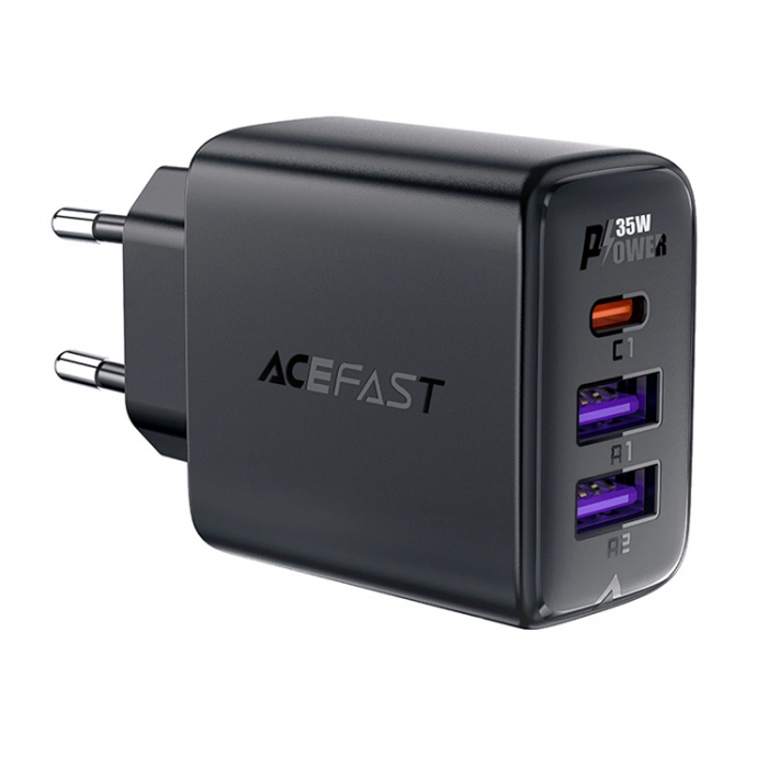 Acefast - Acefast A57 PD 35W GaN Vggladdare 2 x USB-A + USB-C - Svart