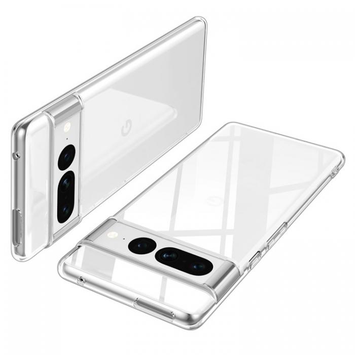 A-One Brand - Google Pixel 7 Pro Skal TPU Anti-drop med Hrdat glas - Transparent