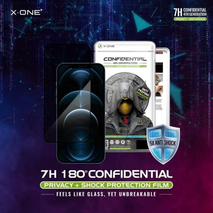 X-One - X-One iPhone 15 Pro Max Hrdat Glas Skrmskydd Privacy Shock Eliminator