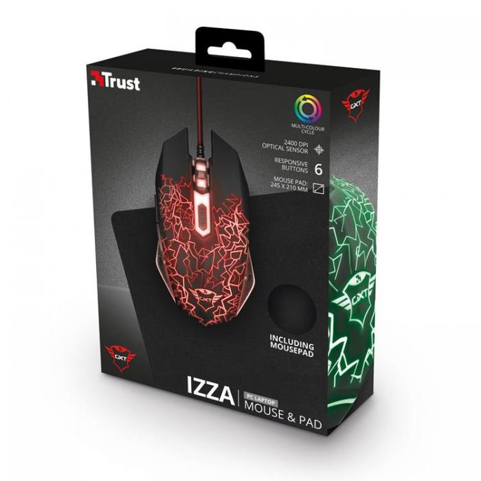 UTGATT1 - TRUST GXT 783 Izza Gaming Mouse & Mouspad