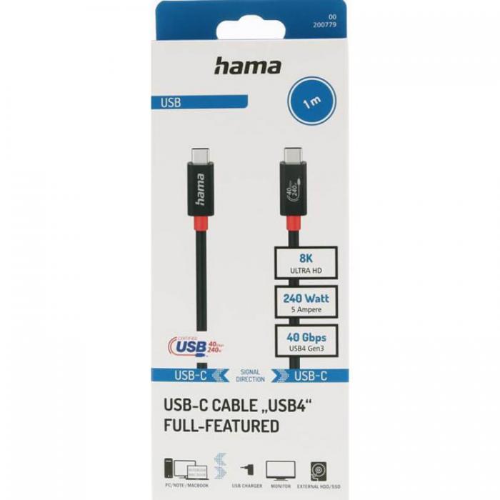 Hama - Hama kabel USB-C till USB-C Gen 3 1m- Svart