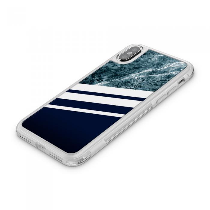 UTGATT5 - Fashion mobilskal till Apple iPhone X - Marble Navy