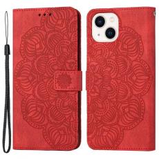 A-One Brand - iPhone 14 Plus Plånboksfodral Mandala Flower - Röd