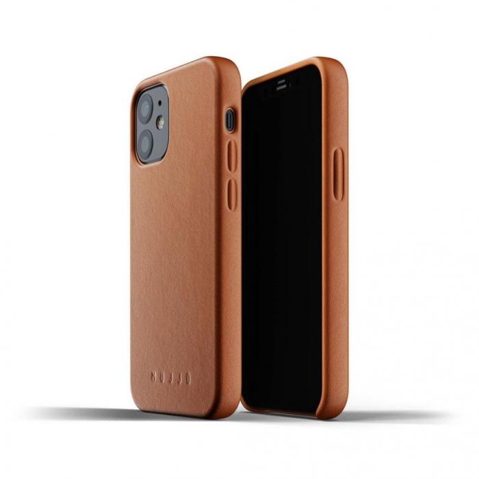 UTGATT1 - Mujjo Full Leather Case till iPhone 12 Mini - Tan