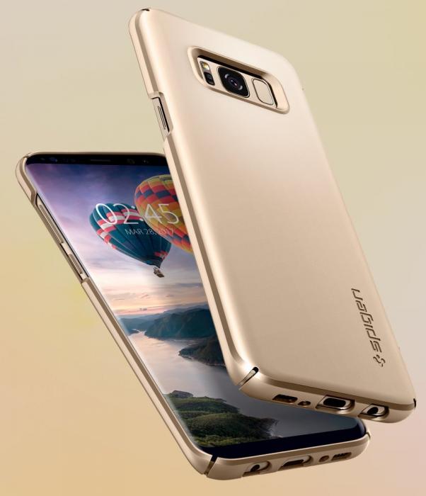 UTGATT4 - SPIGEN Thin Fit Skal till Samsung Galaxy S8 - Gold
