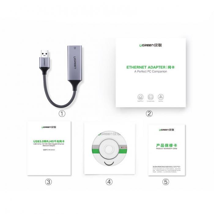 UTGATT5 - UGreen USB 3.2 Gen 1 1000 Mbps Gigabit Ethernet adapter Gr