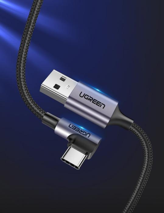 Ugreen - Ugreen USB Type C angled Kabel 2m 3A Gr