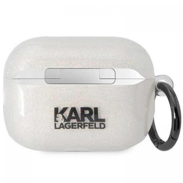KARL LAGERFELD - Karl Lagerfeld Airpods Pro 2 Skal Gliter Karl&Choupette Clear
