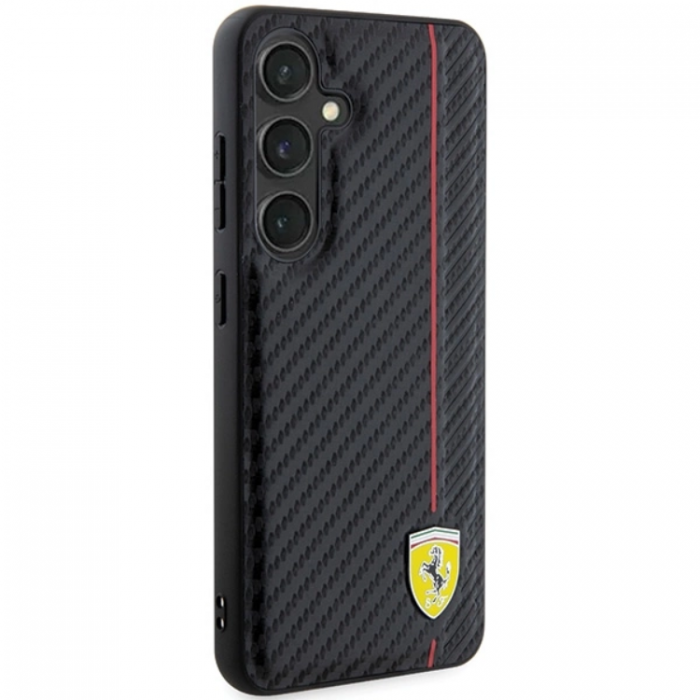 Ferrari - Ferrari Galaxy S24 Plus Mobilskal Carbon Printed Line - Svart
