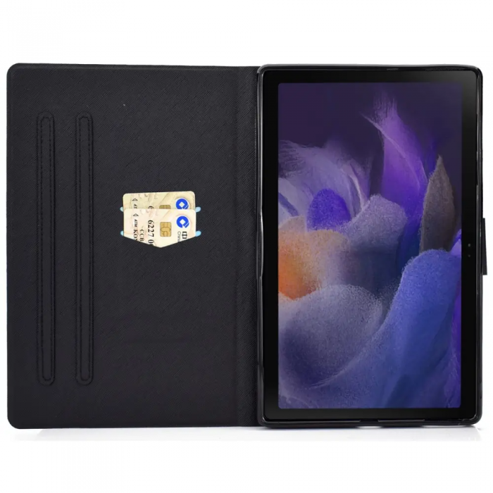 Taltech - Galaxy Tab A8 10.5 2021 Plnboksfodral - Fjrilar och Blommor