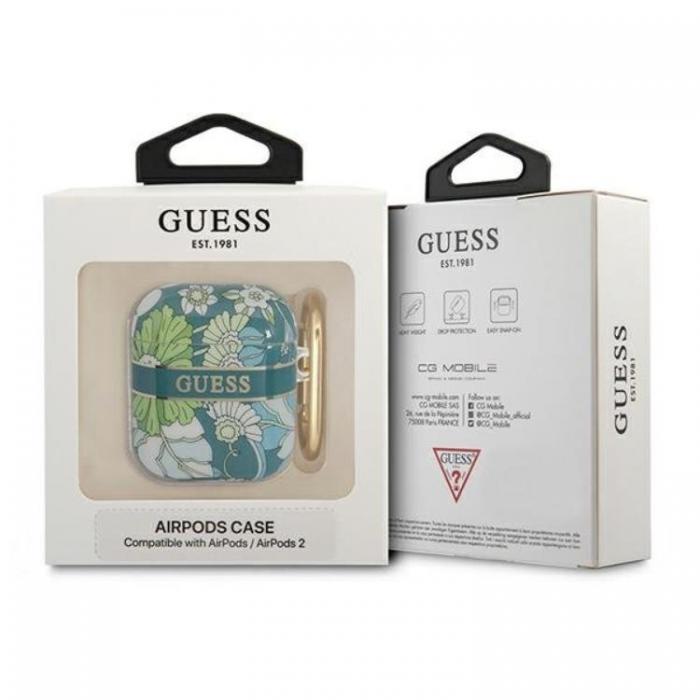 Guess - Guess AirPods Skal Flower Strap Collection - Grn