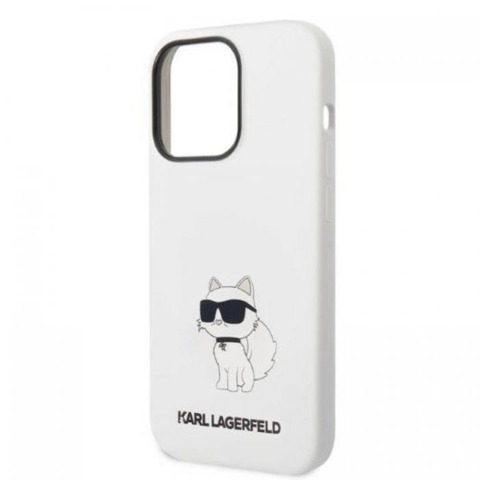 KARL LAGERFELD - Karl Lagerfeld Magsafe iPhone 14 Pro Skal Choupette Silicone - Vit