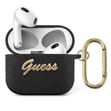 Guess - Guess AirPods 3 Skal Saffiano Script Metal Collection - Svart