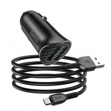 Hoco - HOCO billaddare 2 x USB QC3.0 18W + kabel Micro USB