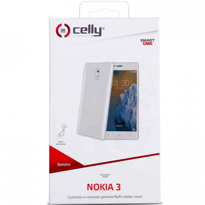 UTGATT5 - Celly Gelskin TPU Cover Nokia 3 - Transparent