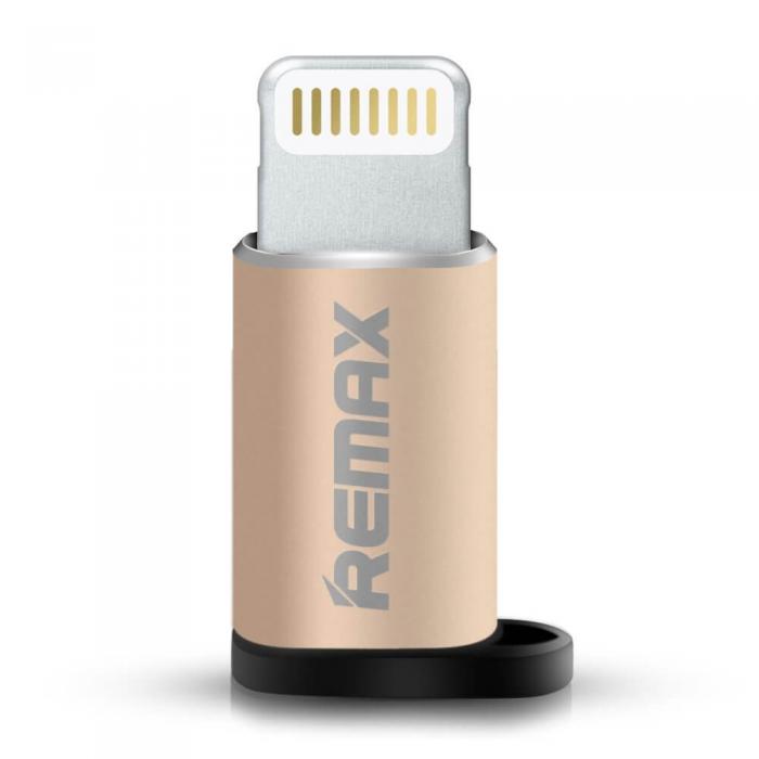 UTGATT5 - Remax micro USB - lightning adapter guld