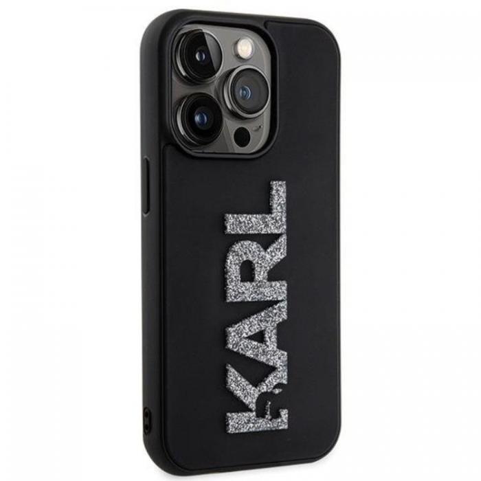 KARL LAGERFELD - Karl Lagerfeld iPhone 15 Pro Mobilskal 3D Glitter Logo - Svart