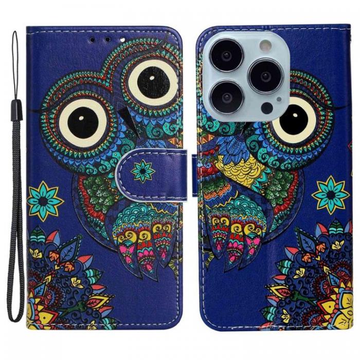 A-One Brand - iPhone 14 Pro Max Plnboksfodral Folio Flip - Owl