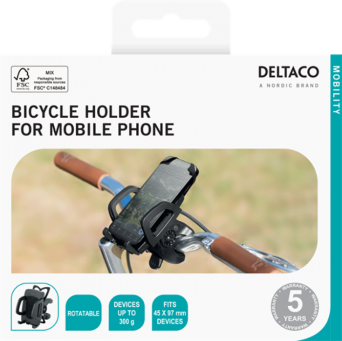 UTGATT1 - Deltaco Smartphonehllare Fr Cykel Roterbar - Svart