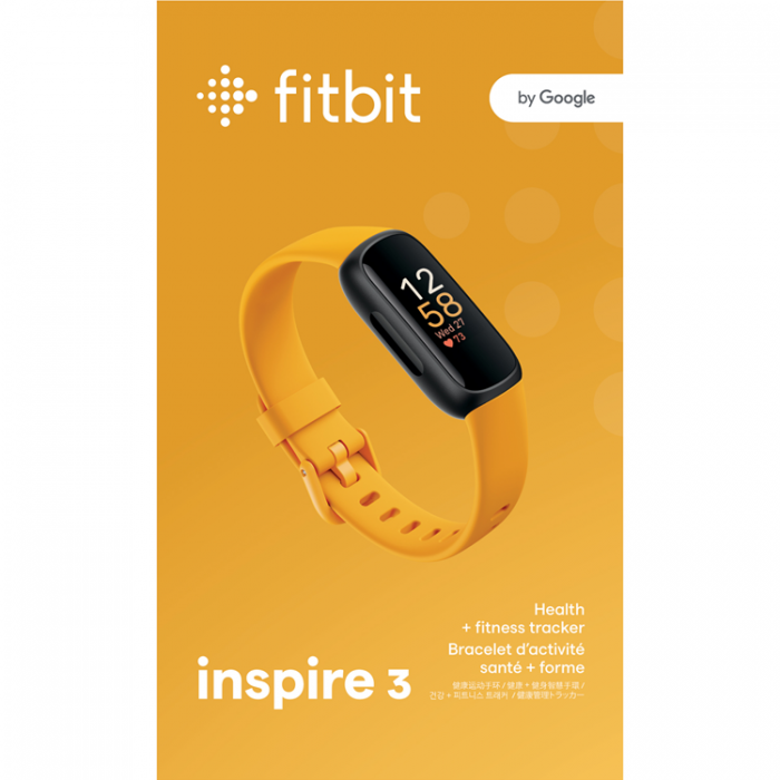 Fitbit - FITBIT Inspire 3, Black/Morning Glow
