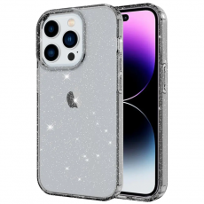 Taltech - iPhone 14 Pro Max Mobilskal Glitter Powder - Transparent Svart