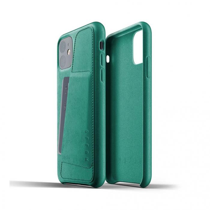 UTGATT4 - Mujjo Full Leather Wallet Case fr iPhone 11 - Alpinegrn