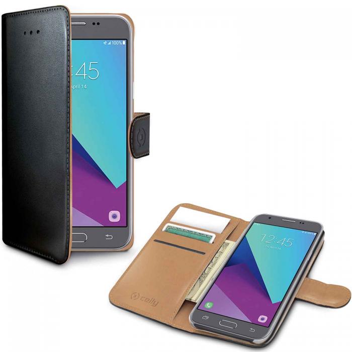 UTGATT4 - Celly Wallet Case Galaxy J3 2017 Svart