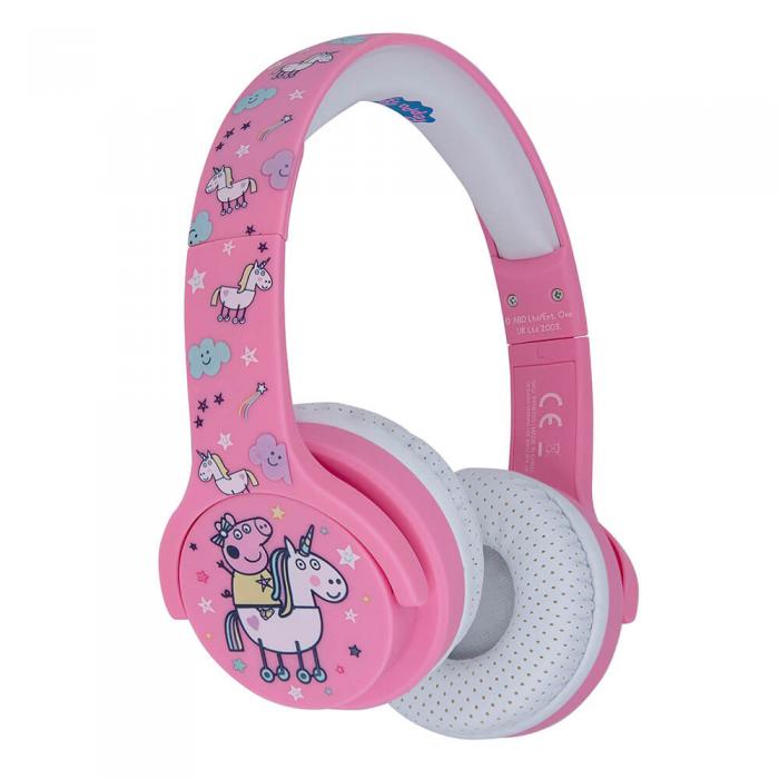 UTGATT4 - PEPPA PIG Hrlur Junior Bluetooth On-Ear 85dB Trdls Rosa Unicorn