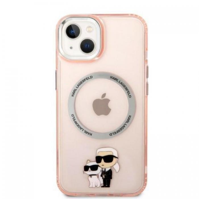 KARL LAGERFELD - Karl Lagerfeld iPhone 14 Skal Magsafe Iconic Karl & Choupette - Rosa