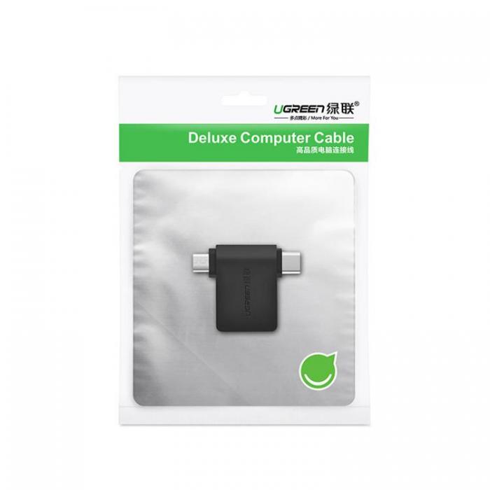 Ugreen - Ugreen 2in1 USB OTG USB Adapter Typ-C/Mikro USB - Svart
