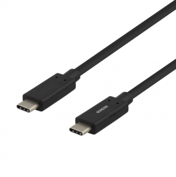 UTGATT1 - Deltaco USB-C till USB-C Kabel 0.5m 60W - Svart