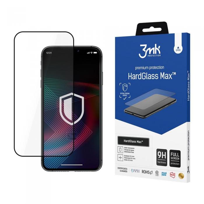 UTGATT1 - 3MK iPhone 14 Pro Max Skrmskydd i Hrdat Glas - Svarta kanter