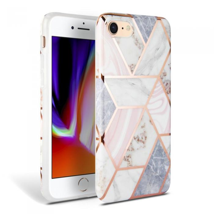 UTGATT1 - Marble Skal iPhone 7/8/SE (2020/2022) - Rosa