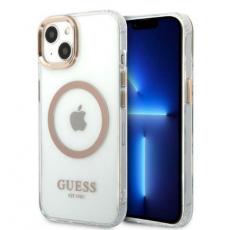 Guess - Guess iPhone 13 Skal Magsafe Metal Outline - Guld