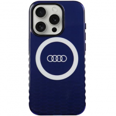 Audi - Audi iPhone 15 Pro Mobilskal Magsafe IML Big Logo - Blå
