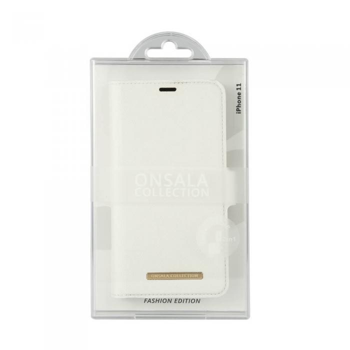 Onsala - Onsala Mobilfodral Saffiano White iPhone 12 & 12 Pro