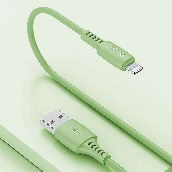 UTGATT4 - Baseus frgglad Kabel USB/ lightning 2.4A 1.2m Grn