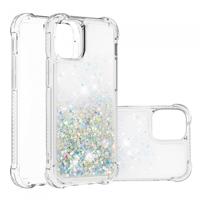 UTGATT1 - Drop-Proof Glitter Sequins Skal till iPhone 13 Mini - Silver