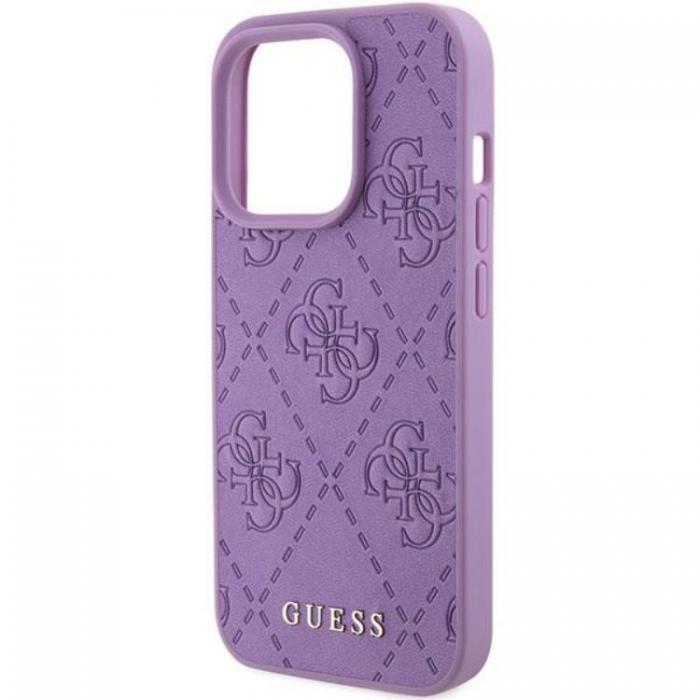 Guess - Guess iPhone 15 Pro Max Mobilskal Lder 4G Stamped - Lila