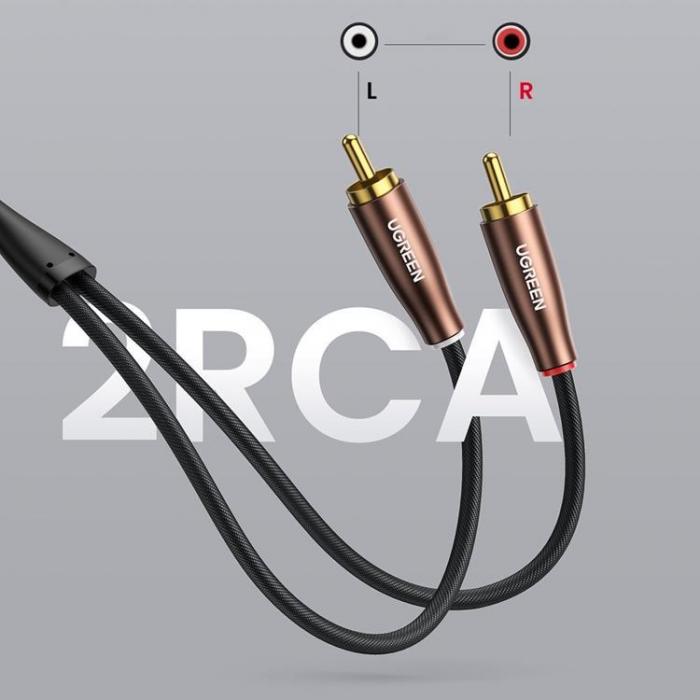 UTGATT1 - Ugreen Stereo Cinch Audio Kabel 2m - Brun