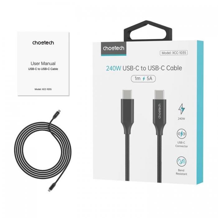 Choetech - Choetech PD USB-C till USB-C 240W Kabel 2m - Svart