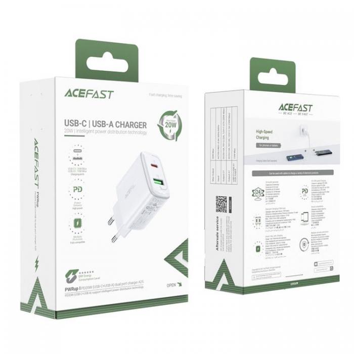 Acefast - Acefast Vggladdare USB Till Typ-C 20W - Vit